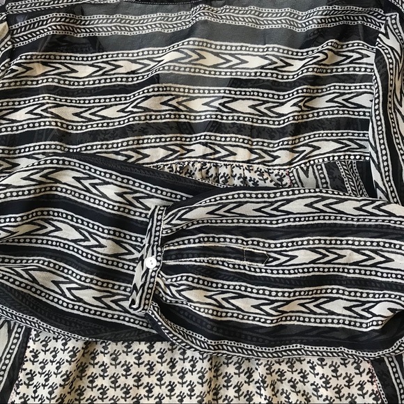 FREE PEOPLE Feather in The Wind tunic sheer tan black Size M - Picture 9 of 12